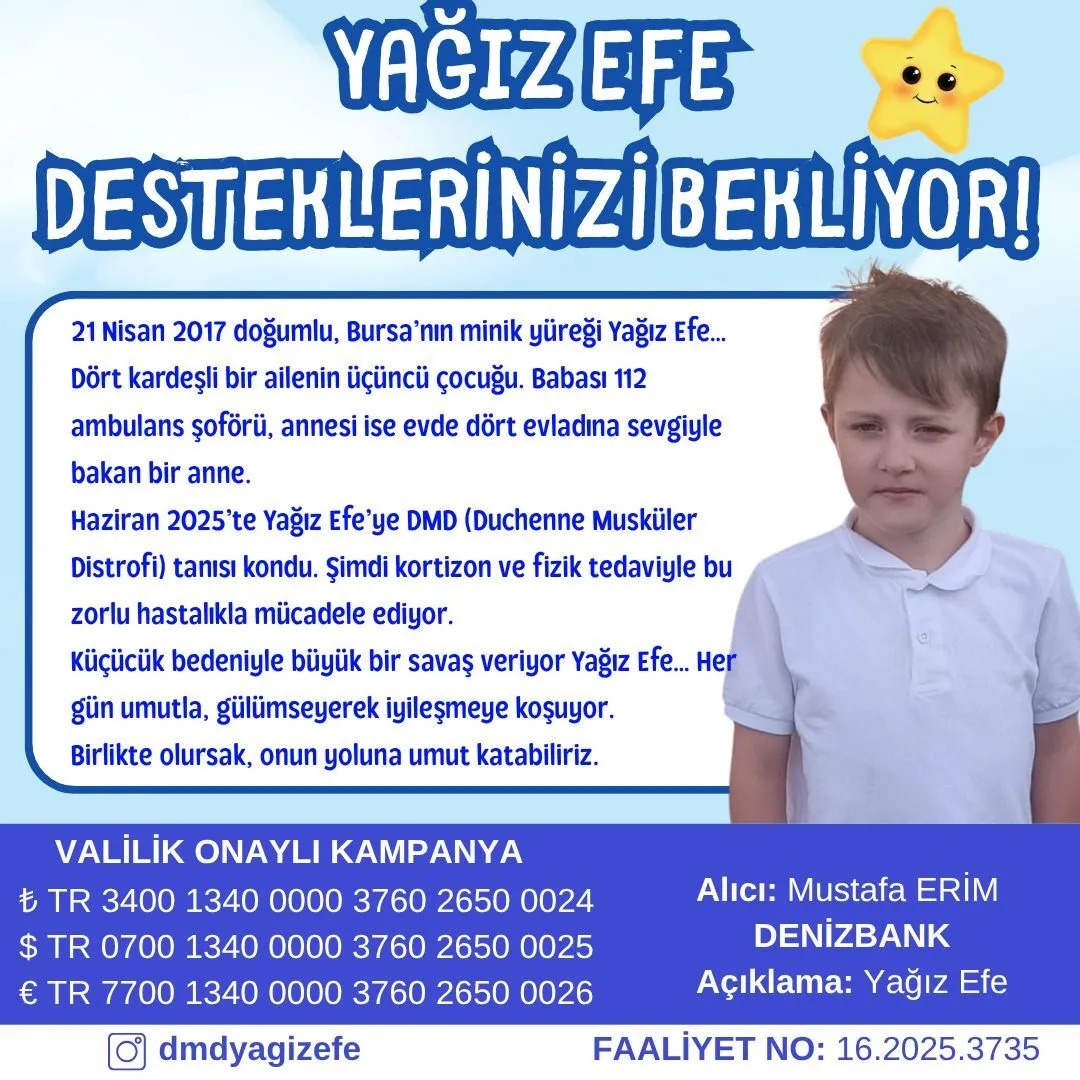 Bursa’da yaşayan ve henüz 7 yaşında olmasına rağmen ağır bir