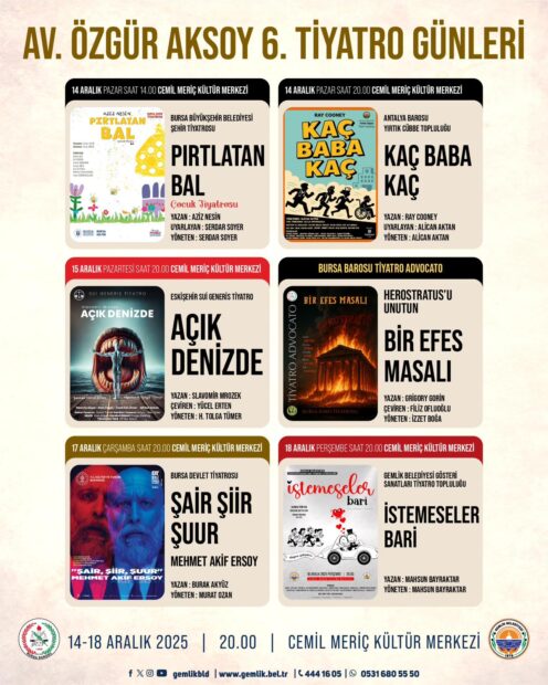 Gemlik’te geleneksel hale gelen “Özgür Aksoy Tiyatro Günleri” bu yıl