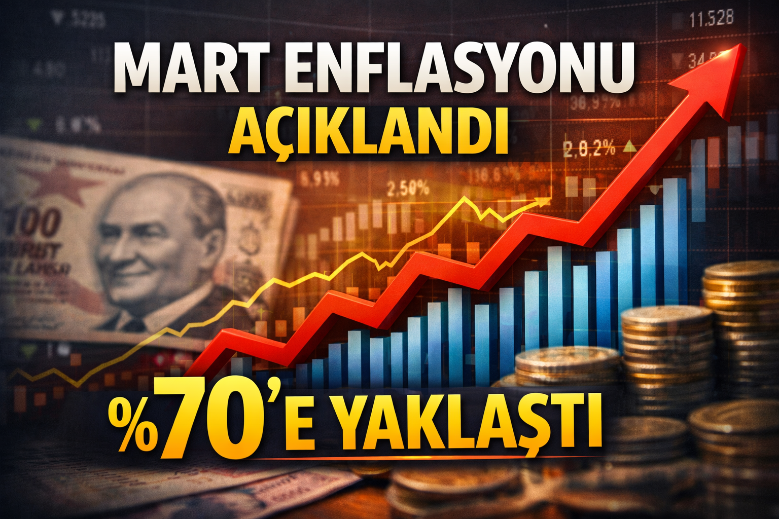 Mart 2026’da enflasyon aylık bazda yaklaşık yüzde 3 artarken, yıllık