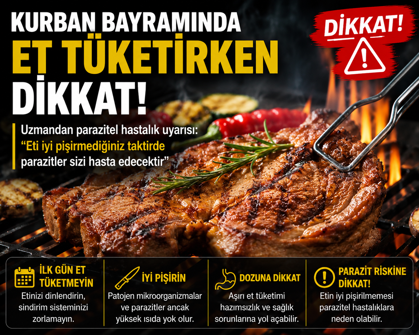 ET UYARISI Kurban Bayramı öncesi uzmanlardan dikkat çeken uyarı geldi. Çukurova Üniversitesi