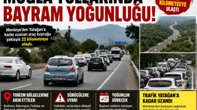 Kurban Bayramı tatilini fırsat bilen vatandaşların yola çıkmasıyla birlikte Muğla’da