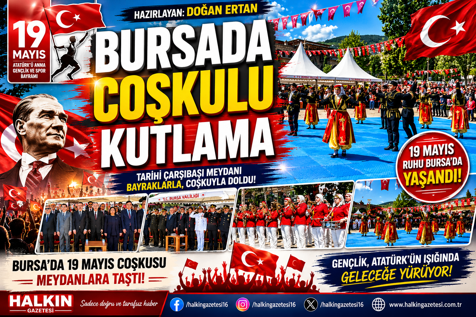 Bursa’da 19 Mayıs Atatürk’ü Anma, Gençlik ve Spor Bayramı coşkusu