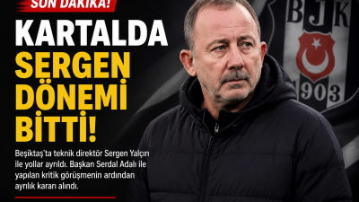 KARTALDA SERGEN DÖNEMİ BİTTİ Beşiktaş’ta teknik direktör Sergen Yalçın ile yollar ayrıldı. Başkan Serdal
