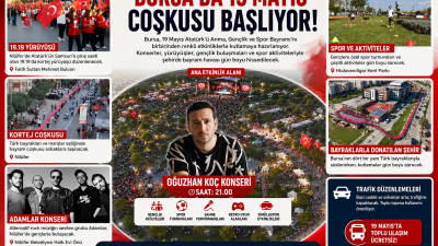 Bursa’da 19 Mayıs coşkusu konserler, kortej yürüyüşleri ve gençlik etkinlikleriyle