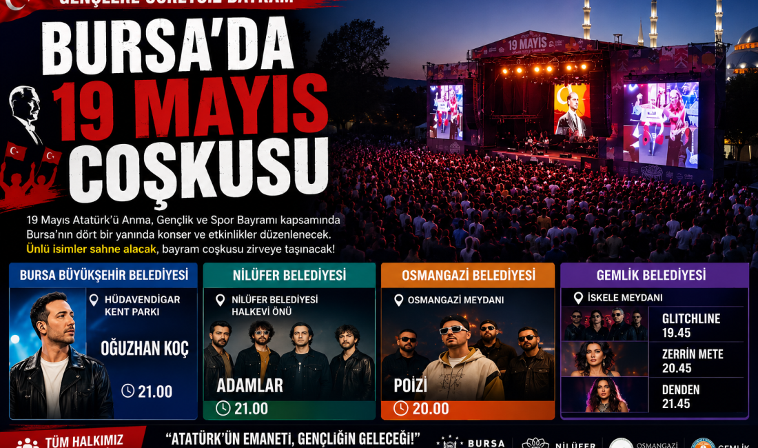 19 Mayıs Atatürk’ü Anma, Gençlik ve Spor Bayramı kapsamında Bursa’nın