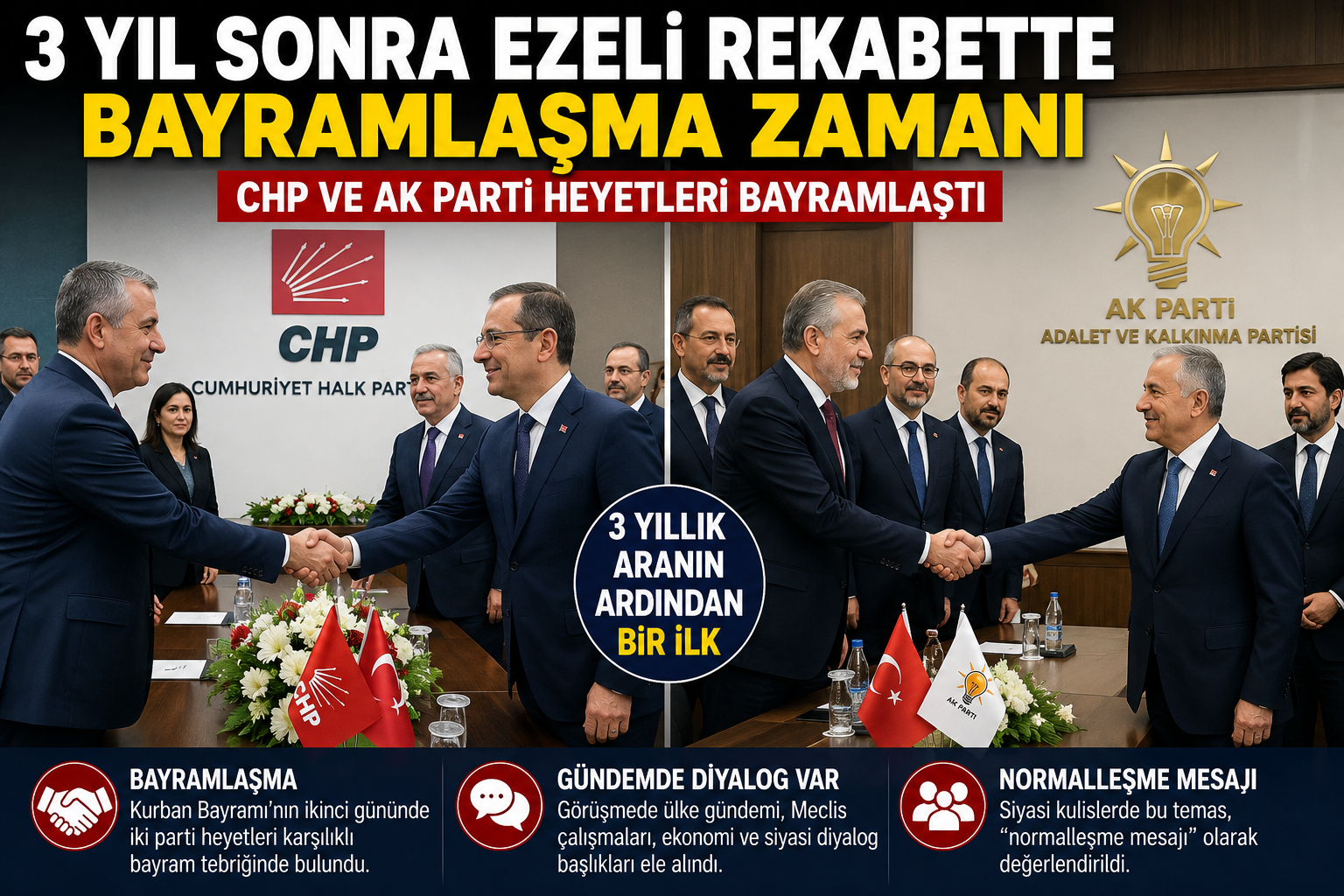 3 YIL SONRA BAYRAM MASASI Kurban Bayramı’nın ikinci gününde siyasette dikkat çeken bir gelişme yaşandı.