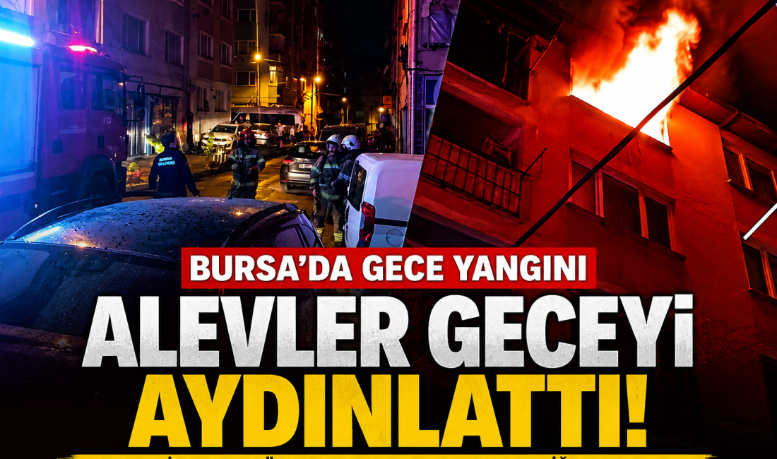 Bursa’nın Osmangazi ilçesinde 6 katlı binanın en üst katında çıkan