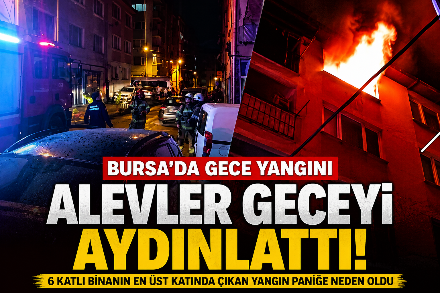 Bursa’nın Osmangazi ilçesinde 6 katlı binanın en üst katında çıkan