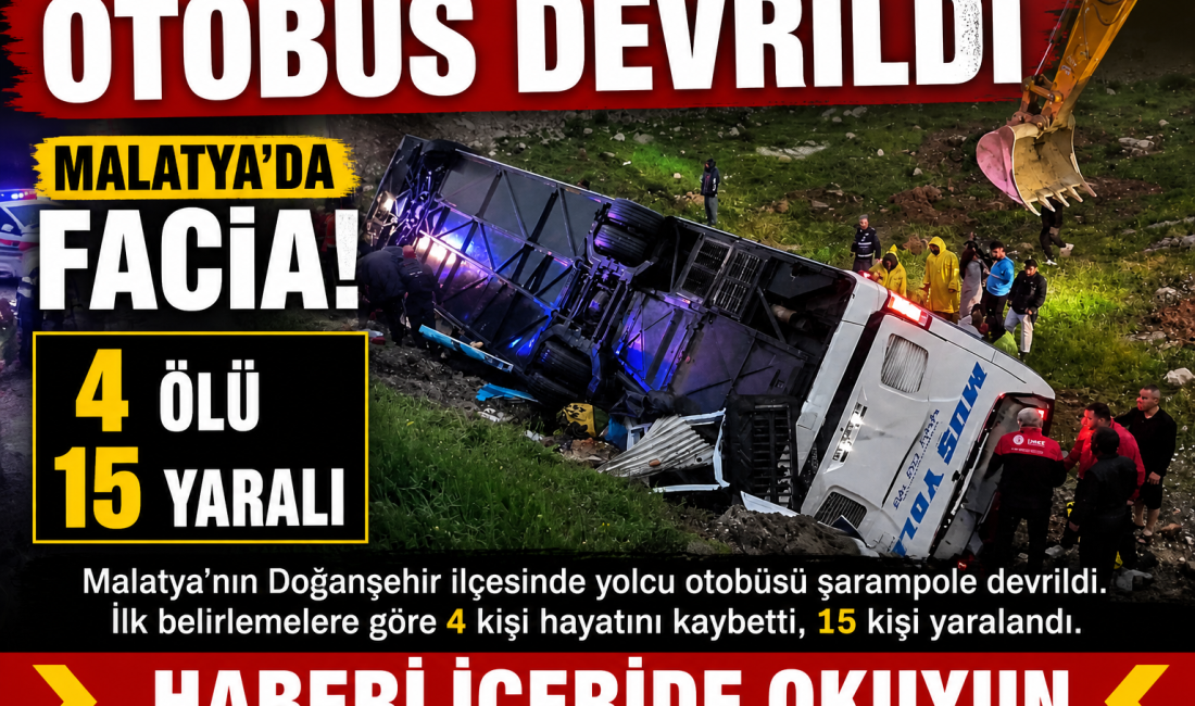 Malatya yolunda meydana gelen feci kazada 4 kişi hayatını kaybetti,