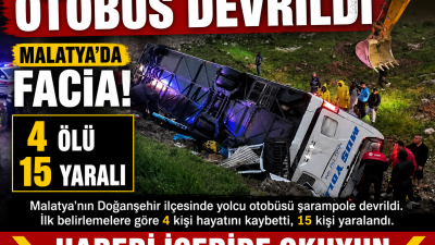 Malatya yolunda meydana gelen feci kazada 4 kişi hayatını kaybetti,