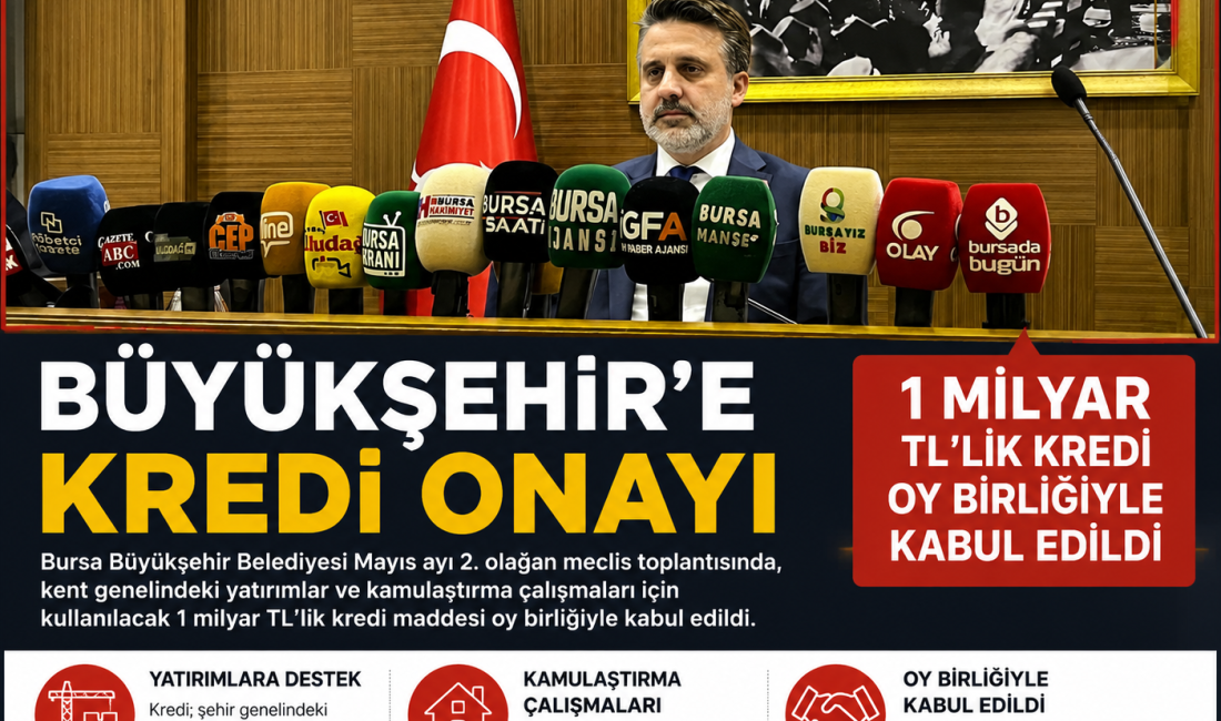 BÜYÜKŞEHİR’E KREDİ ONAYI Bursa Büyükşehir Belediyesi Mayıs ayı 2. olağan meclis toplantısında, kent