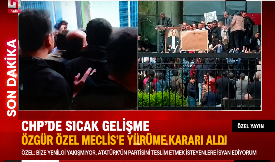CHP Genel Başkanı Özgür Özel, Ankara’da partililere hitaben yaptığı konuşmada
