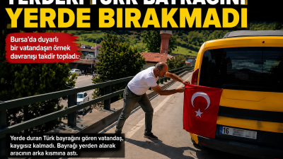 Bursa’da bir vatandaşın sergilediği duyarlı davranış çevrede bulunanların takdirini topladı.