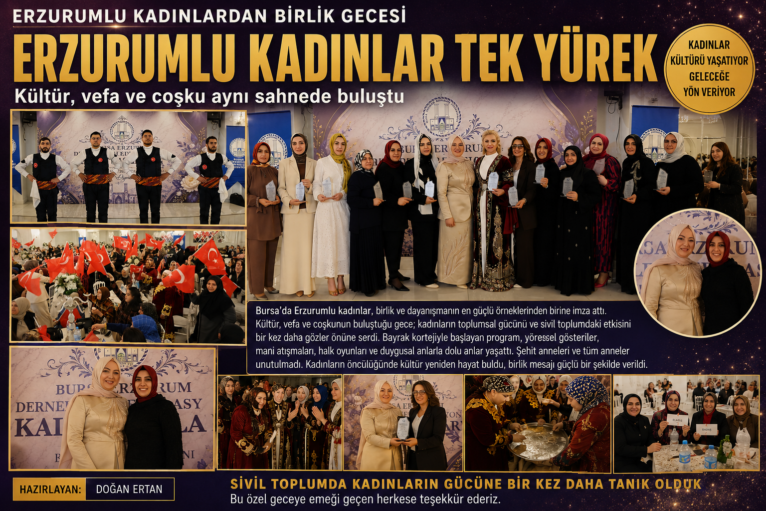 Bursa Erzurumlular Federasyonu Kadın Kolları’nın düzenlediği programda kültür, dayanışma ve