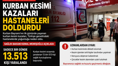 Kurban Bayramı’nın ilk gününde yaşanan kurban kesim yaralanmaları nedeniyle Türkiye