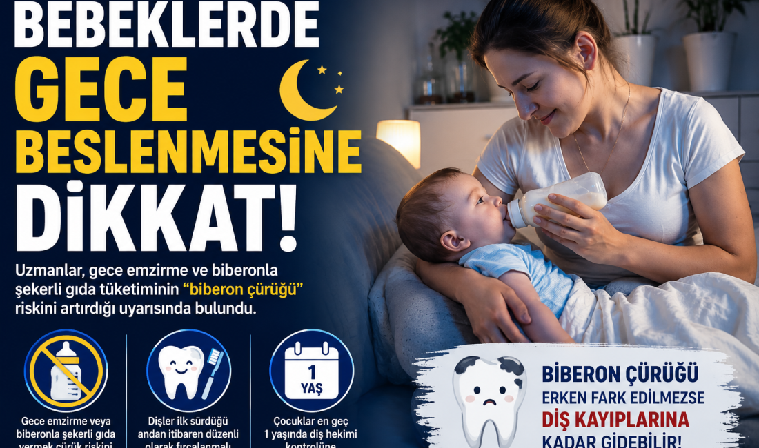 Uzmanlar, gece emzirme ve biberonla şekerli gıda tüketiminin bebeklerde “biberon