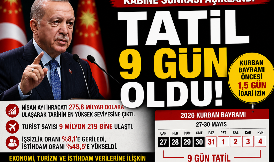 Cumhurbaşkanı Recep Tayyip Erdoğan, Kurban Bayramı öncesinde 1,5 günlük idari