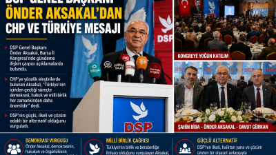 DSP Genel Başkanı Önder Aksakal, Bursa İl Kongresi'nde yaptığı konuşmada