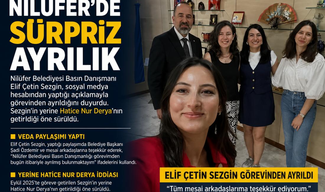 Nilüfer Belediyesi Basın Danışmanı Elif Çetin Sezgin, sosyal medya hesabından