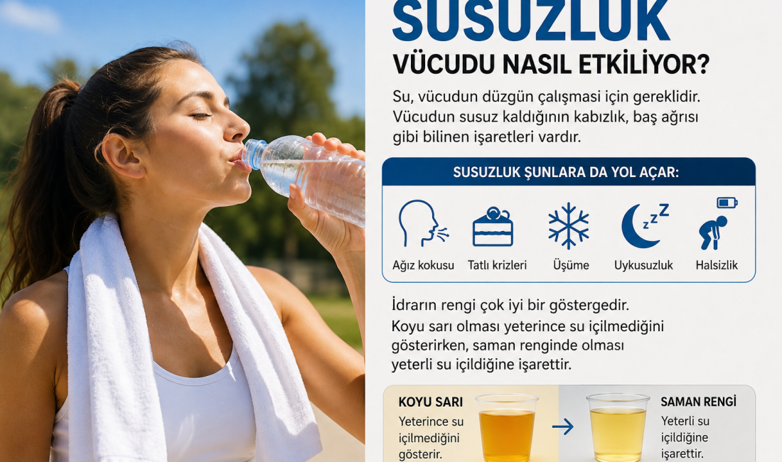 Uzmanlar, vücudun susuz kaldığını gösteren belirtilere dikkat çekerek yeterli su