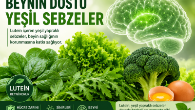 Yeşil yapraklı sebzelerde bulunan lutein, beyin hücrelerini koruyarak zihinsel performansın
