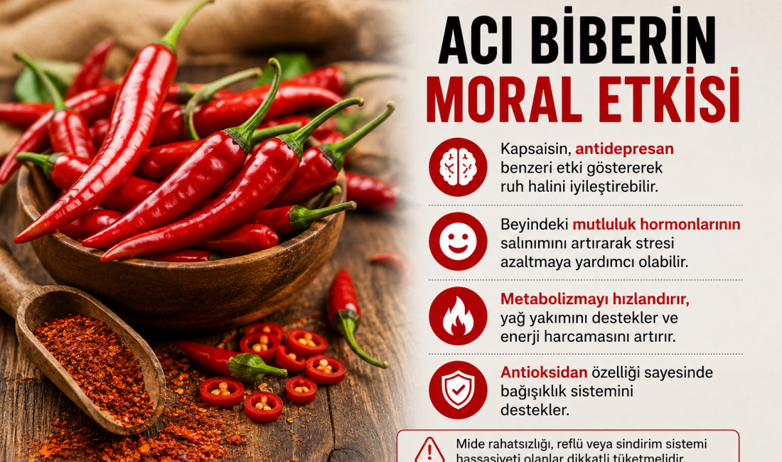 Araştırmalar, kırmızı acı biberde bulunan kapsaisinin ruh halini olumlu yönde