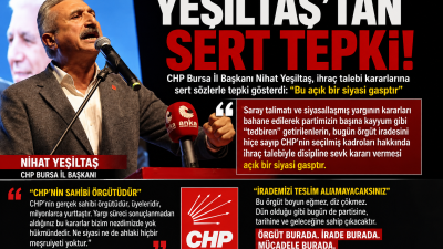 CHP Bursa İl Başkanı Nihat Yeşiltaş, ihraç talebiyle disipline sevk