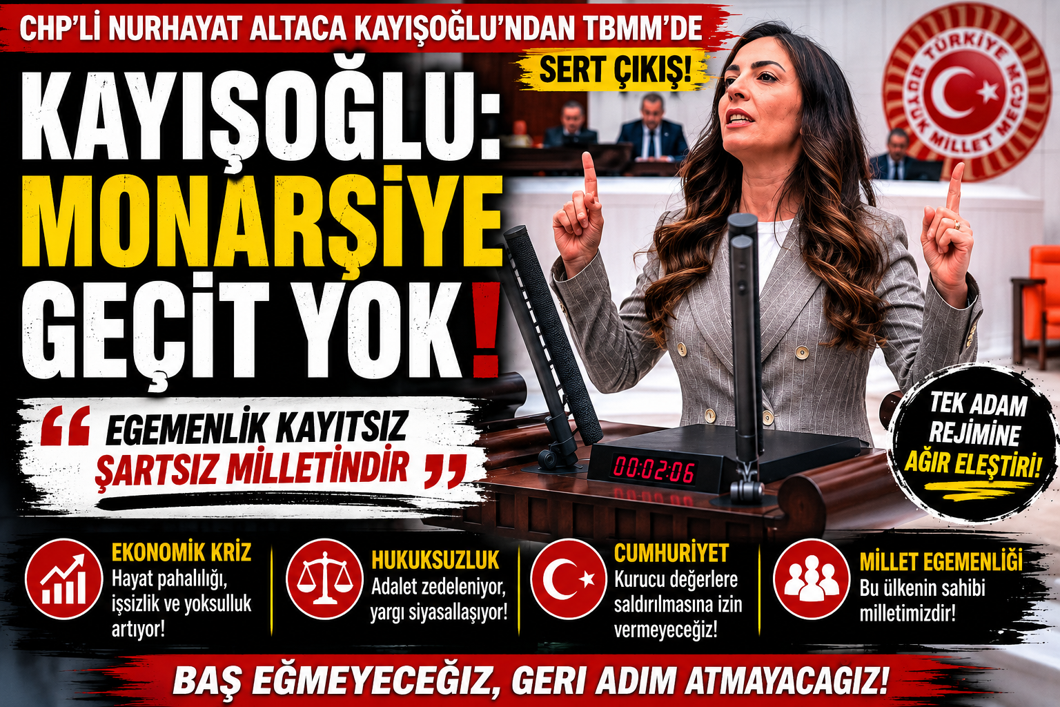 CHP Genel Başkan Yardımcısı Nurhayat Altaca Kayışoğlu, TBMM'de yaptığı konuşmada