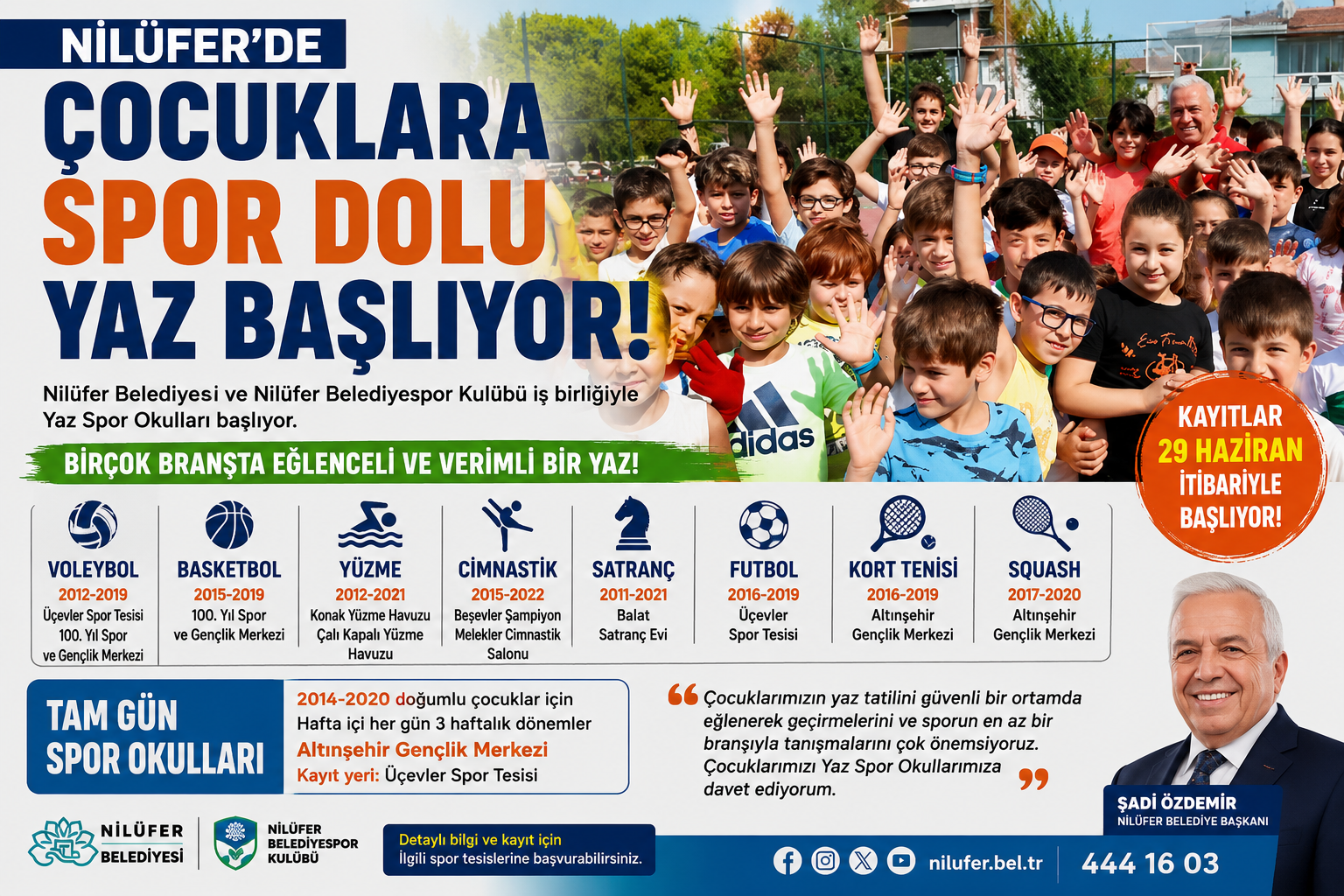 Nilüfer Belediyesi ve Nilüfer Belediyespor Kulübü iş birliğiyle düzenlenen Yaz