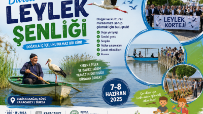 Bursa Büyükşehir Belediyesi öncülüğünde Karacabey’in Eskikaraağaç Mahallesi’nde düzenlenen Bursa Leylek