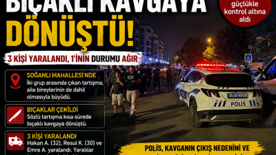 Bursa'nın Osmangazi ilçesinde iki grup arasında çıkan tartışma büyüyerek bıçaklı
