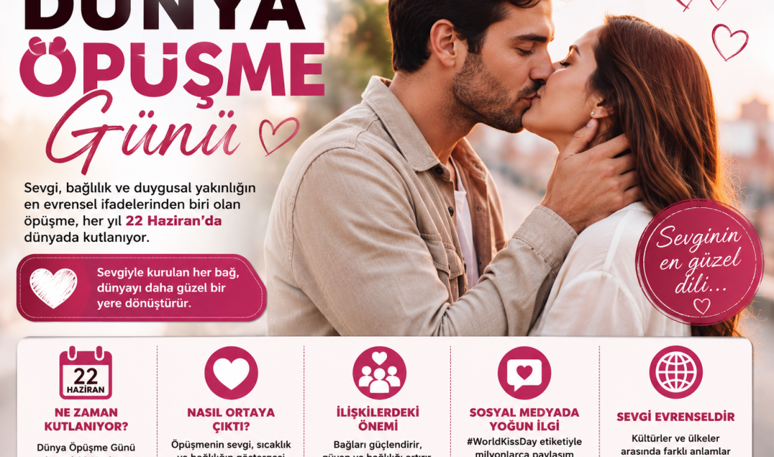 Her yıl 22 Haziran'da kutlanan Dünya Öpüşme Günü, sevgi, bağlılık