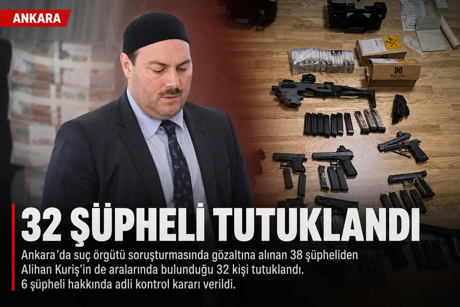 Ankara'daki suç örgütü soruşturması kapsamında gözaltına alınan 38 şüpheliden Alihan