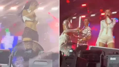Bodrum Gümbet Dolgu Alanı’nda sahne alan Manifest’in konserinde bir seyirci