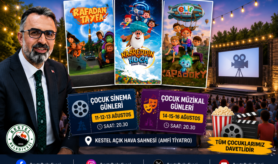 Kestel Belediyesi, yaz tatiline renk katacak Çocuk Sinema ve Müzikal