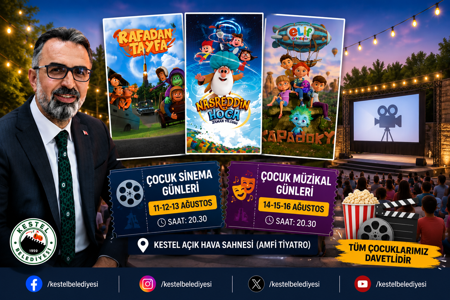 Kestel Belediyesi, yaz tatiline renk katacak Çocuk Sinema ve Müzikal