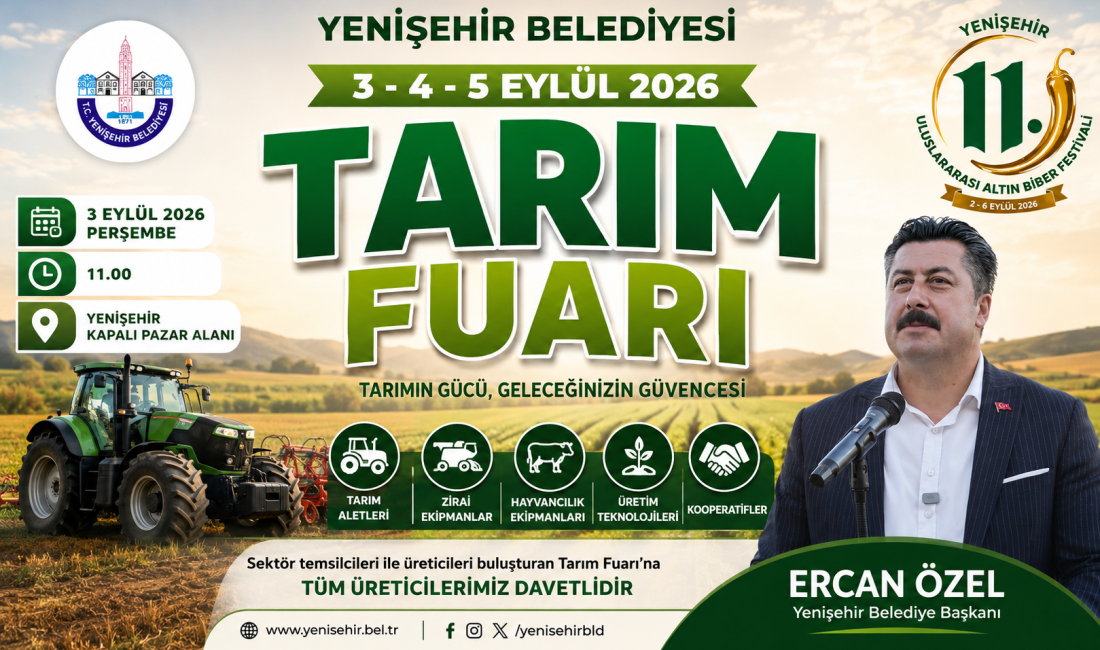 Yenişehir Belediyesi’nin 11. Uluslararası Altın Biber Festivali kapsamında düzenleyeceği Tarım