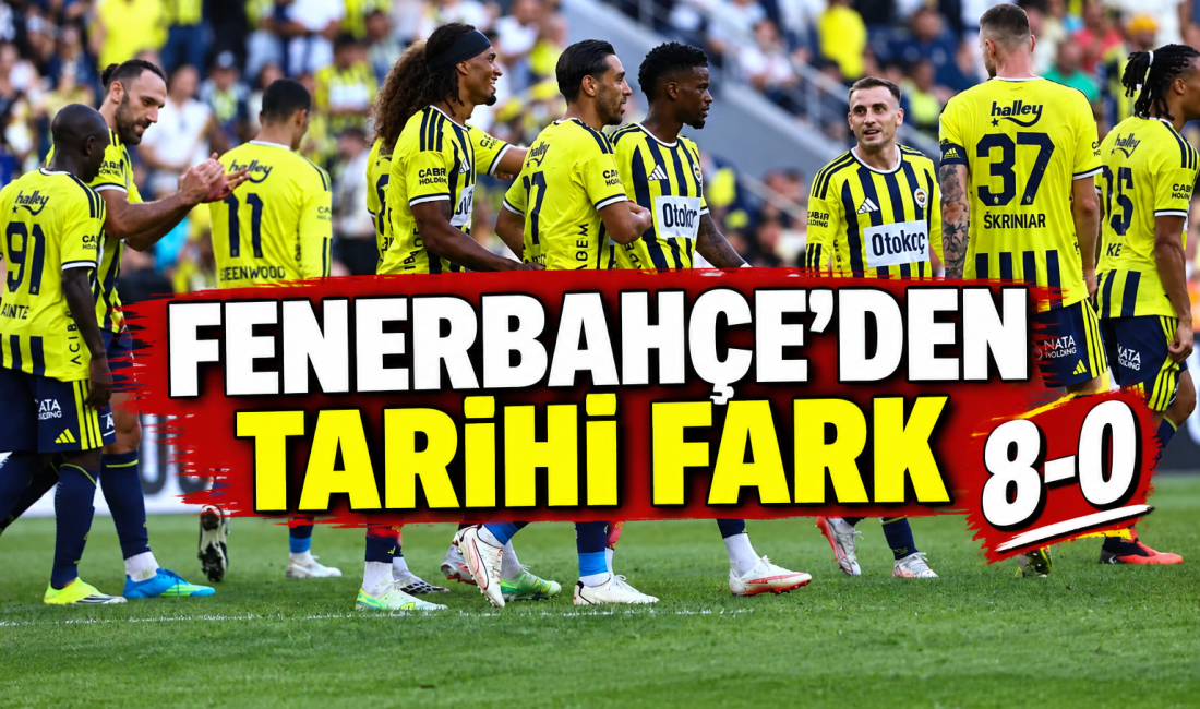 KANARYA ŞOV:8-0 Fenerbahçe, Eyüpspor'u 8-0 mağlup ederek tarihi bir galibiyete imza attı.
